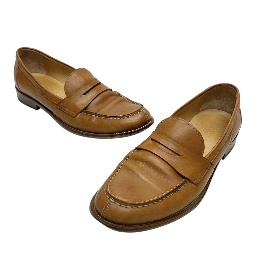 Scarosso Men's‎ Brown Leather Penny Loafers Shoes Made in Italy EU41, US8, UK7